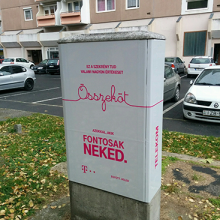 Telekom elosztószekrények fóliázása